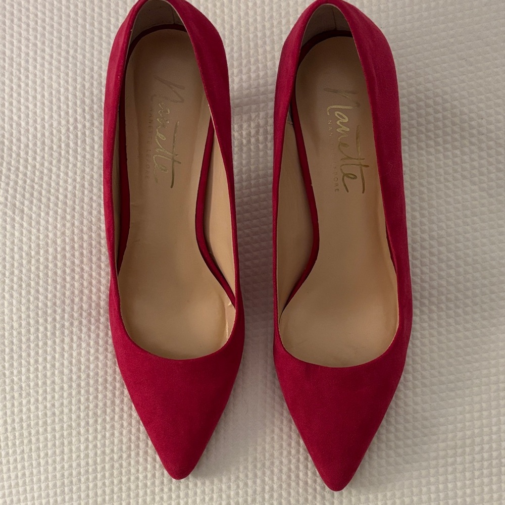 Nannette Fuchsia Pointed-Toe Suede Pumps